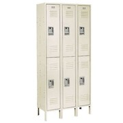 GLOBAL INDUSTRIAL Double Tier Locker, 12x12x36, 6 Door Unassembled, Tan 254124TN